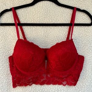 Marilyn Monroe Red Lace Push Up Bra NWOT
